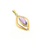 Image 5 of Bicolor Gold Pendant with Synthetic Purple Gemstone
