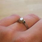 Image 6 of White gold solitaire ring with diamond; 0.14 ct.