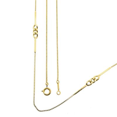 Image 1 of Long gold Venetian link chain/sautoir with bars