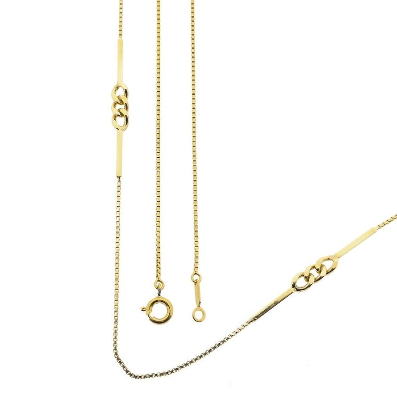 Image 1 of Long gold Venetian link chain/sautoir with bars