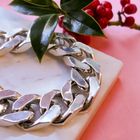 Image 2 of Silver robust gourmet link bracelet; Men | 22 cm