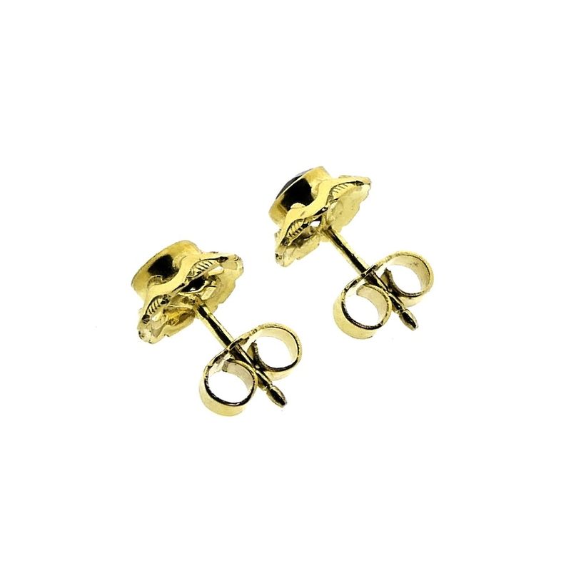 Image 10 of Vintage gold stud earrings with garnet
