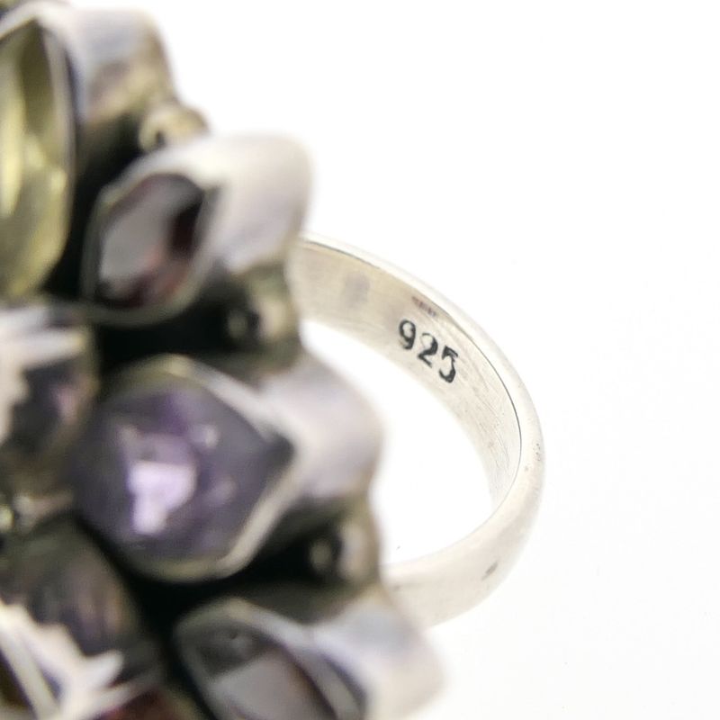 Image 9 of Silver ring with a mix of colored zirconia