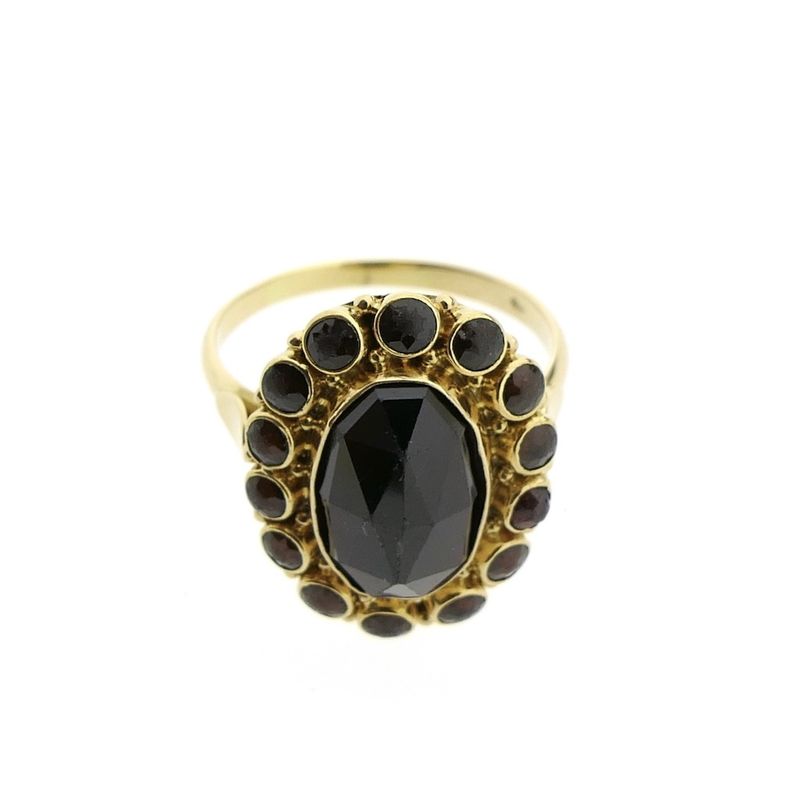 Image 4 of Gold entourage ring with garnet stones | Vintage