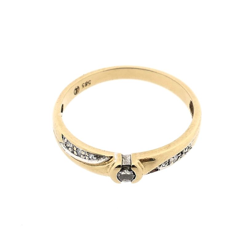 Image 6 of Yellow Gold Diamond Ring; 0.10 ct; 14 Karat; Size 17