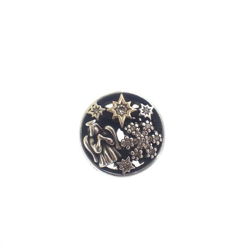 Image 1 of Pandora charm; Silver with gold; Merry Christmas