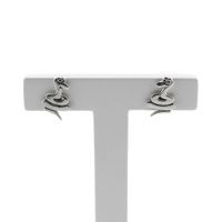 Silver snake stud earrings