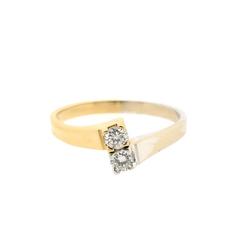 Image 7 of Two-tone gold ring with 0.38 ct. diamond | Toi et moi