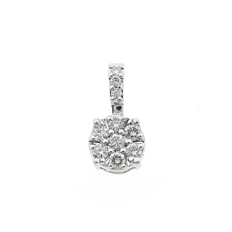 Image 1 of 18 carat white gold pendant with diamond | 0.12 ct.