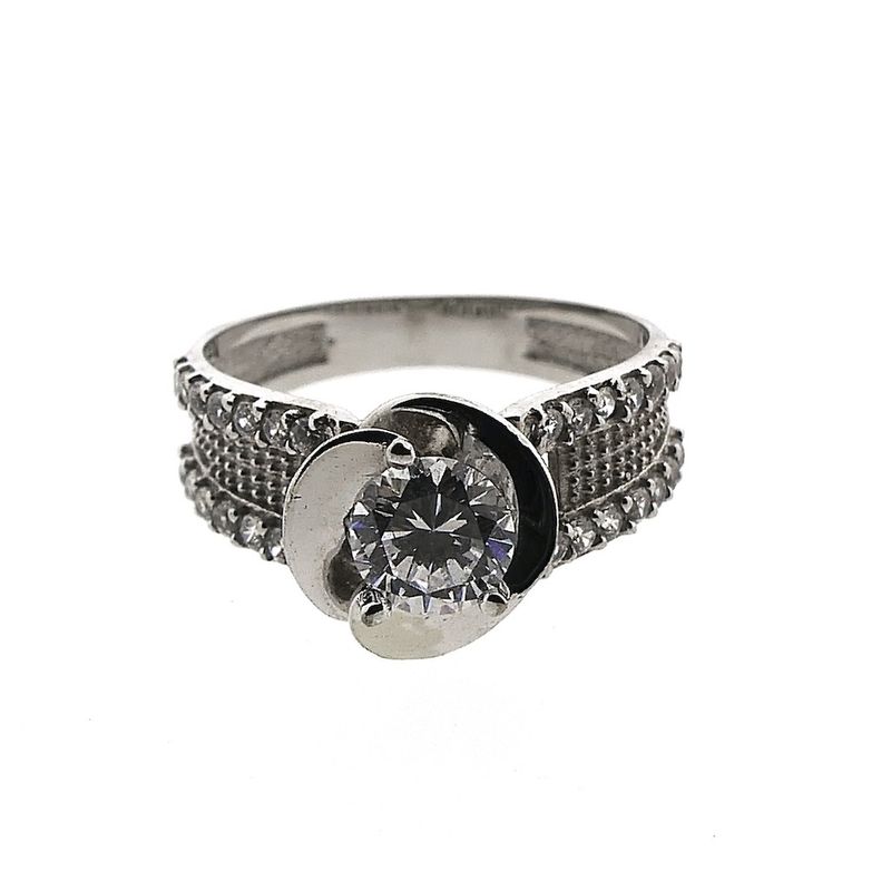 Image 3 of White gold ring with zirconia stones