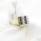 Image 8 of Gold men's ring with diamond and sapphire