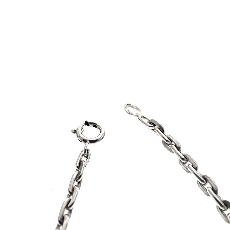 Image 4 of Long silver anchor link necklace with beads