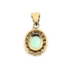 Image 6 of Gold pendant with emerald and diamonds; 0.32 ct.