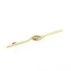 Image 3 of Narrow gold brooch with diamond | 0.05 ct.
