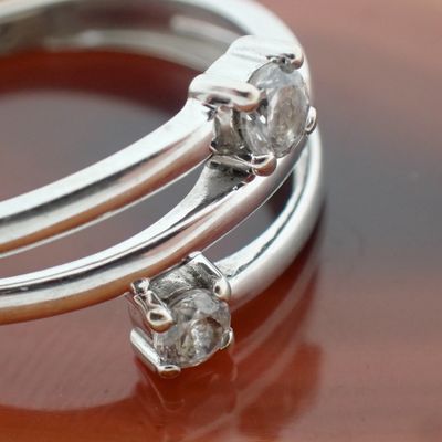 White gold ring with zirconia stones Image 2 of White gold ring with zirconia stones