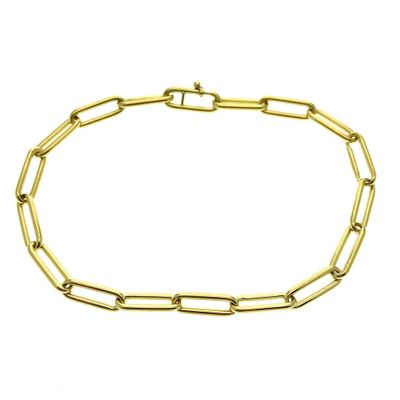 Image 1 of Gold anchor link bracelet | 20 cm