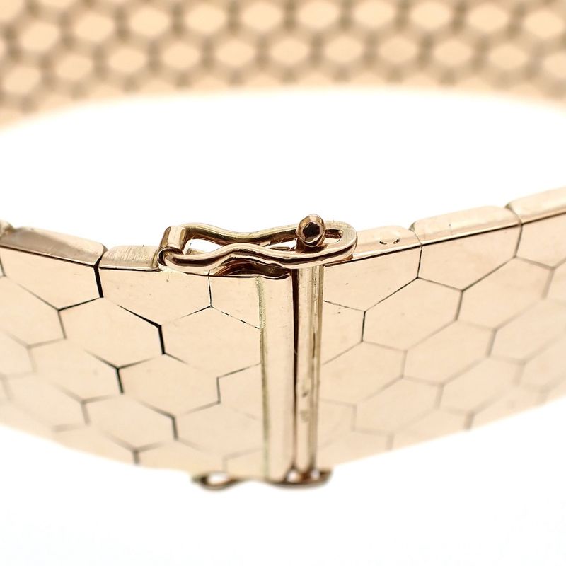 Image 3 of Rose gold honeycomb bracelet; 19.5 cm