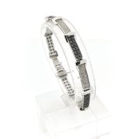 White gold bracelet with black moissanite and diamonds; 1.25 ct.