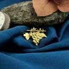 Image 2 of Gold brooch of a bunch of grapes.