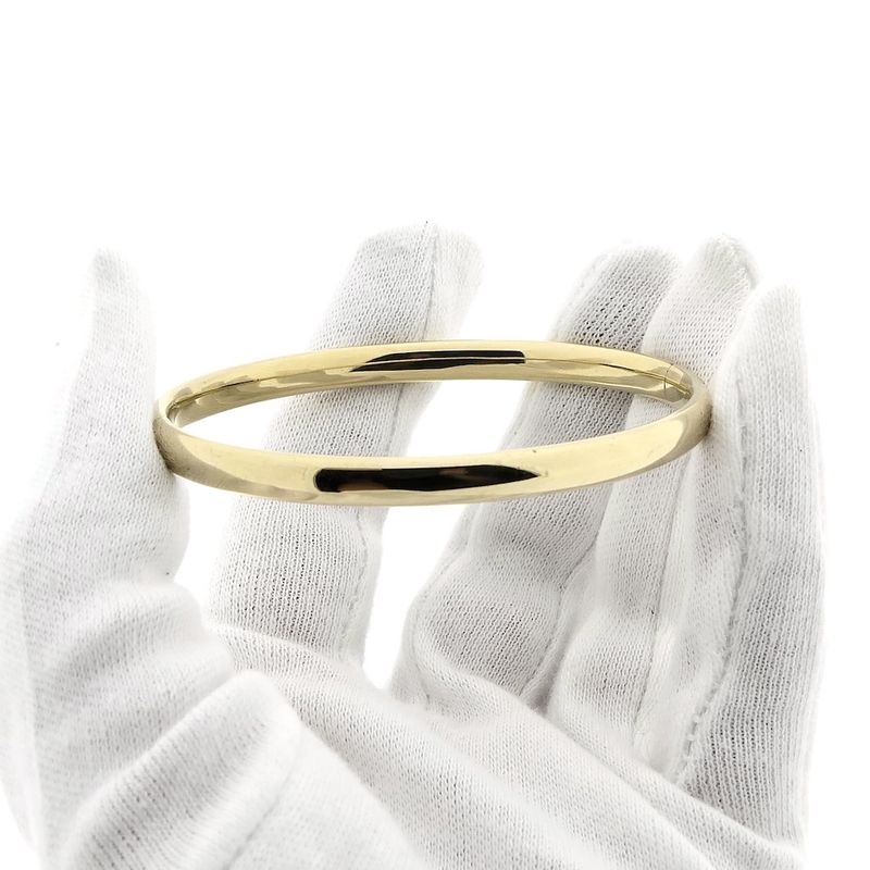 Image 2 of Gold smooth slave bracelet | Ø 65 mm