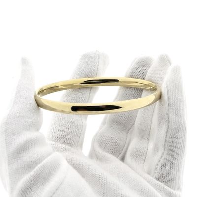 Gold smooth slave bracelet | Ø 65 mm Image 2 of Gold smooth slave bracelet | Ø 65 mm