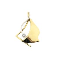 Two-tone abstract gold pendant