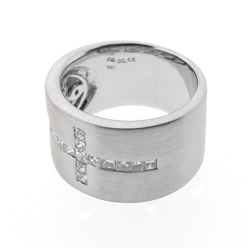 Image 5 of White gold ring with cross of diamonds 0.60 ct.