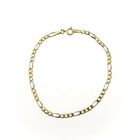Image 3 of Two-tone gold Figaro link bracelet; 20 cm