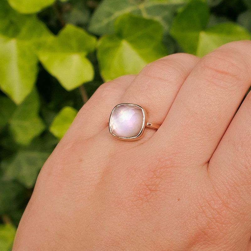 Image 9 of Rose gold ring with moonstone