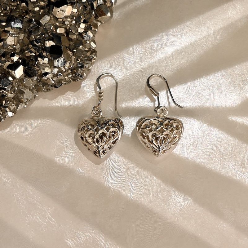 Image 2 of Silver earrings with heart