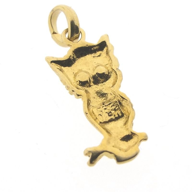 Image 6 of Gold owl pendant with turquoise