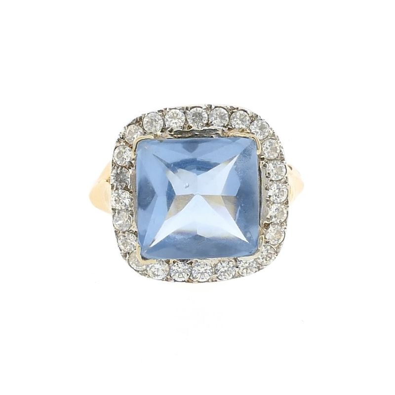 Image 7 of Two-tone cocktail ring with topaz and zirconia