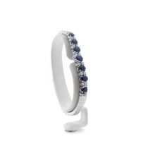 18K white gold bracelet with sapphire and diamond (0.36 ct.) | 18.5 cm