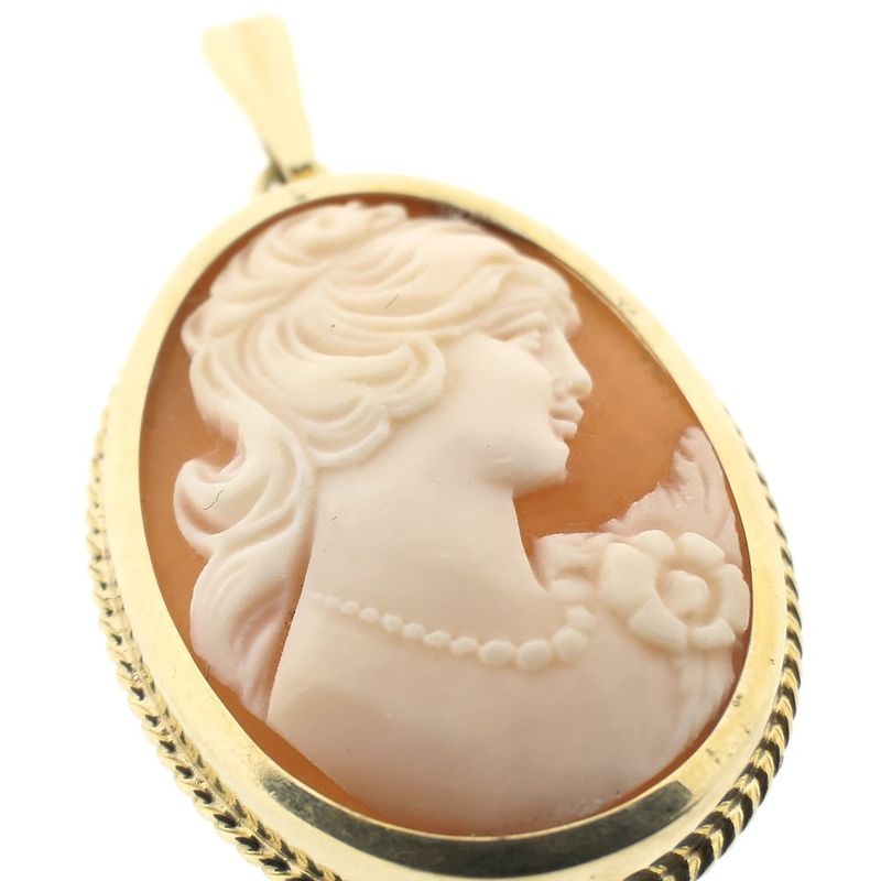 Image 7 of Vintage gold pendant with cameo