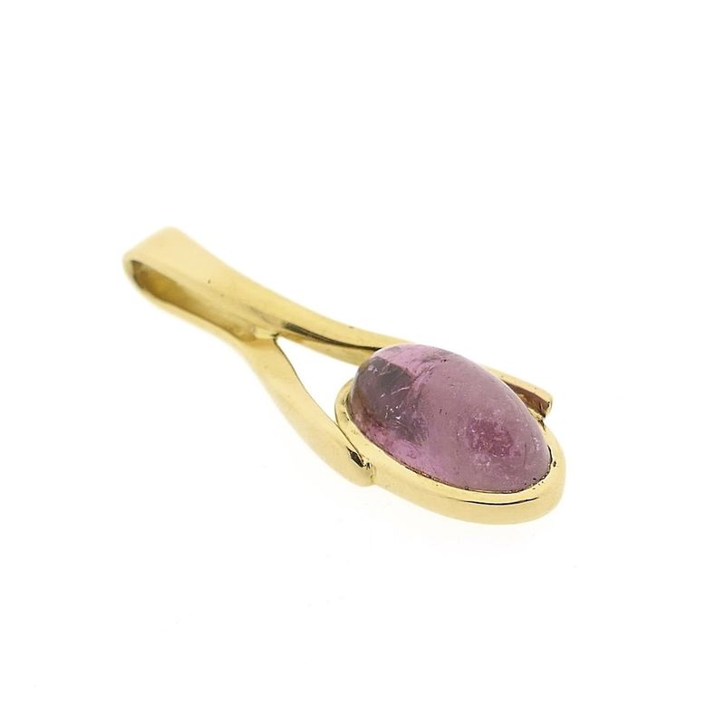 Image 3 of 18 carat gold pendant with pink tourmaline