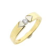 Two-tone gold ring with diamond; 0.06 ct.