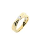 Image 1 of Gold crossover ring with diamond; 0.12 ct.