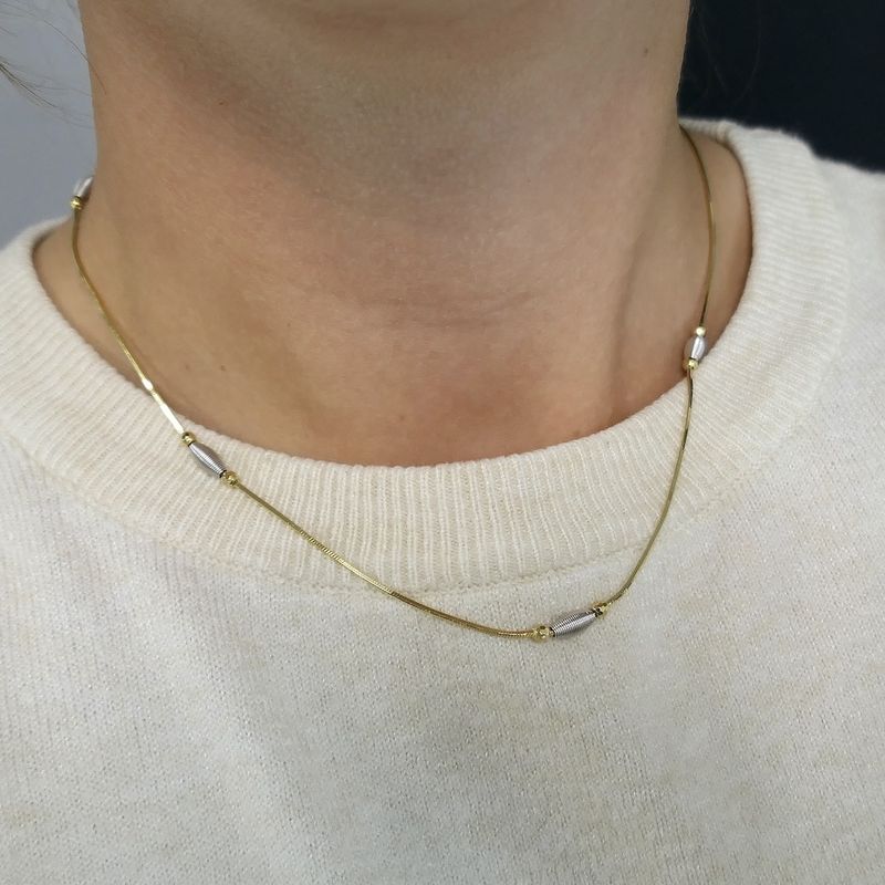 Image 8 of Two-tone gold fantasy link necklace