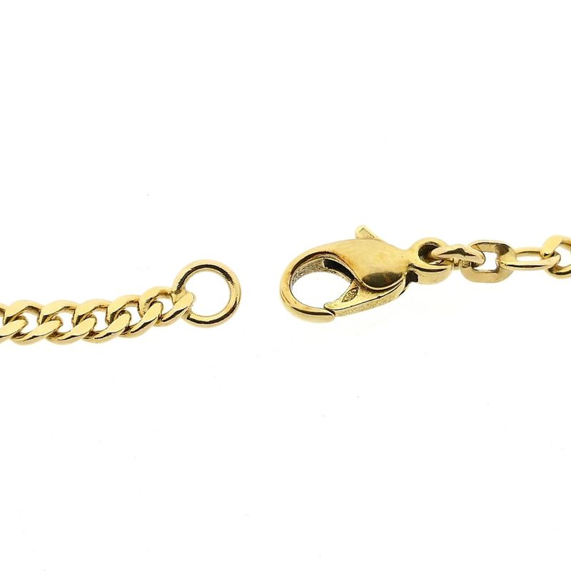 Afbeelding 3 van Gouden gourmetschakel ketting met wiebertjes | 81 cm