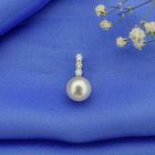 Image 2 of 18-karat white gold pendant with pearl and diamond | 0.18 ct.