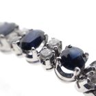 Image 8 of 18K white gold bracelet with sapphire and diamond (0.36 ct.) | 18.5 cm