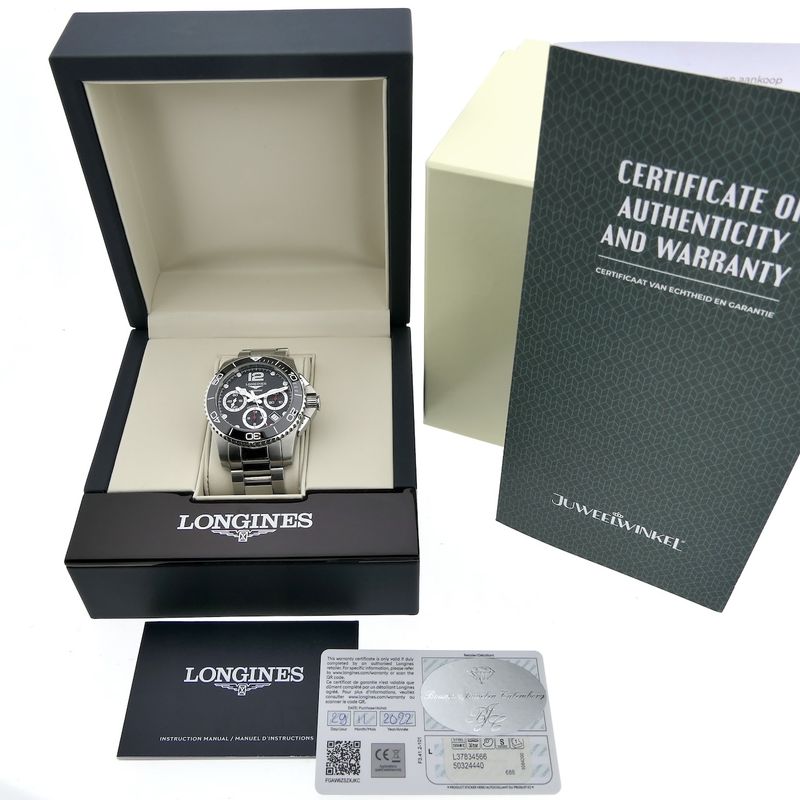 Image 16 of Longines Hydro Conquest L3.783.4; Automatic chronograph men's watch