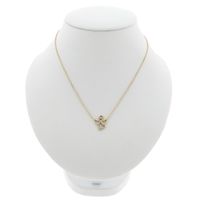 18K gold anchor link necklace with a fixed pendant; angel with zirconia | 35 cm