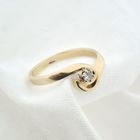 Image 6 of Gold solitaire ring with diamond; 0.07 ct.