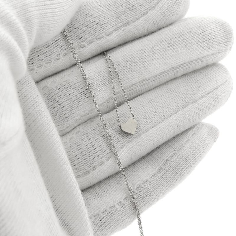 Image 8 of White gold anchor link necklace with fixed pendant