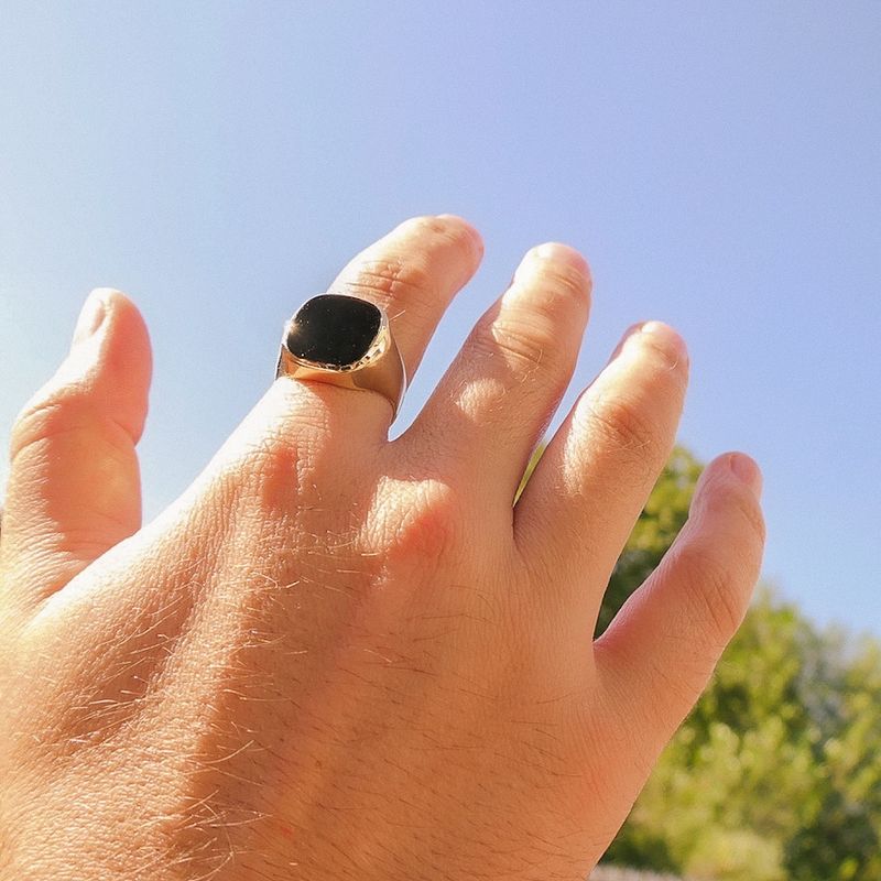 Image 4 of 8 carat large men's signet ring | Onyx