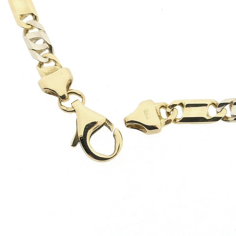 Image 4 of Two-tone gold Figaro link bracelet