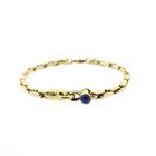 Image 3 of Vintage gold anchor link bracelet with lapis lazuli | 19.5 cm