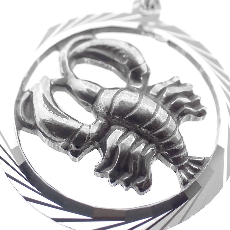 Image 3 of Silver zodiac sign pendant; Cancer