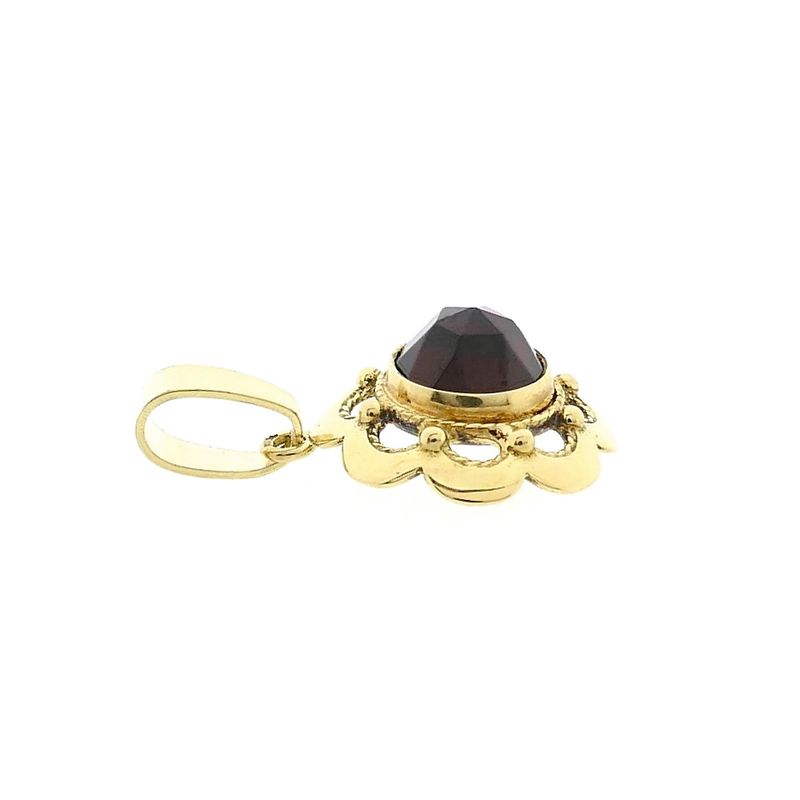 Image 9 of 14 Karat Gold Garnet Pendant